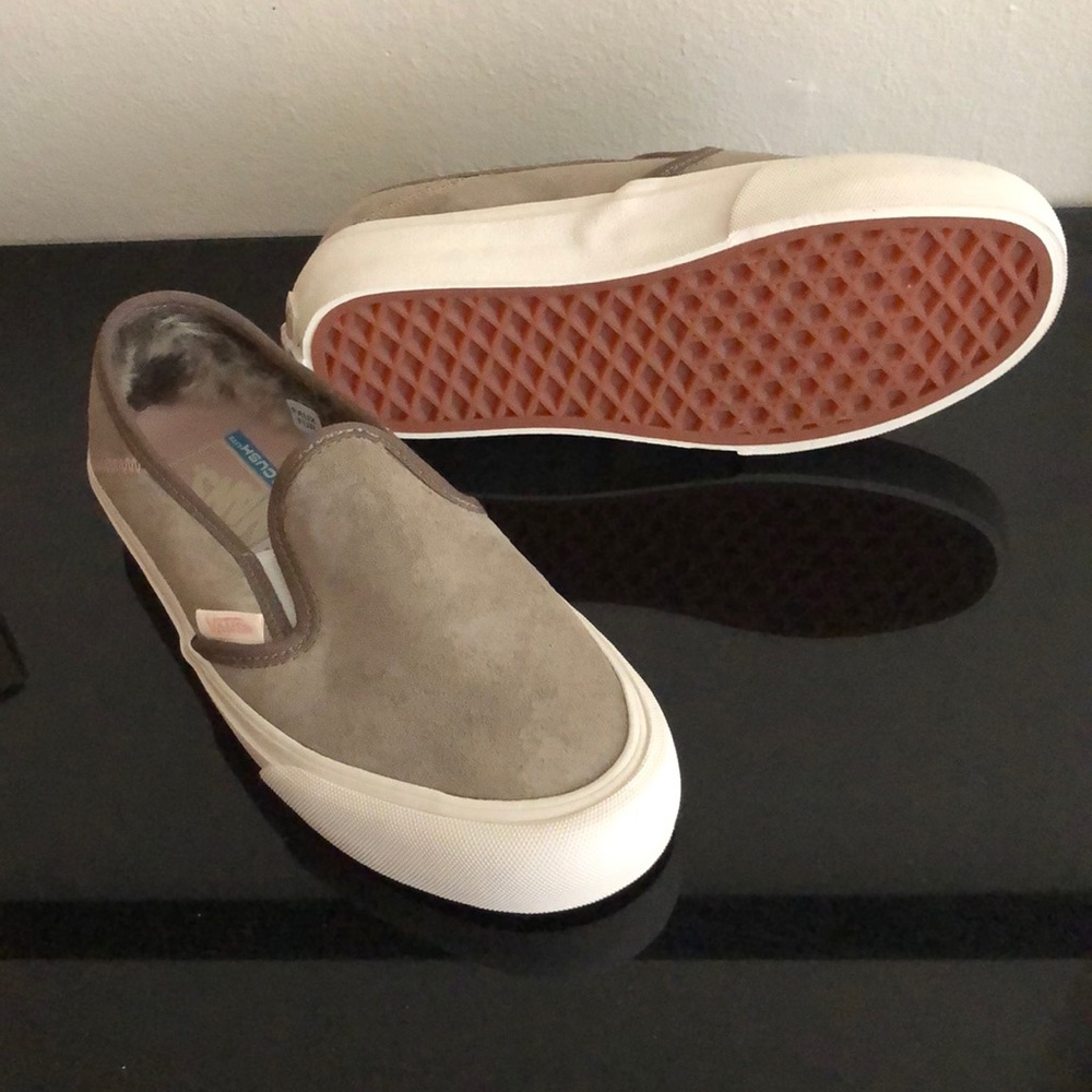 NIB Vans slip-on taupe suede